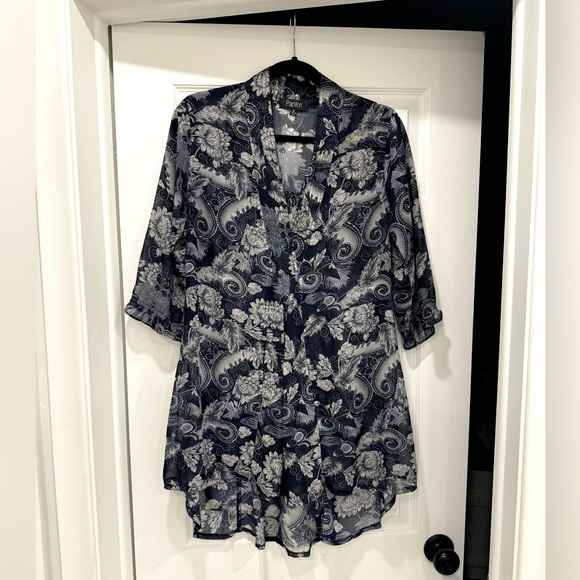 Papillon Sheer Tunic Shirtdress - Picture 1 of 4